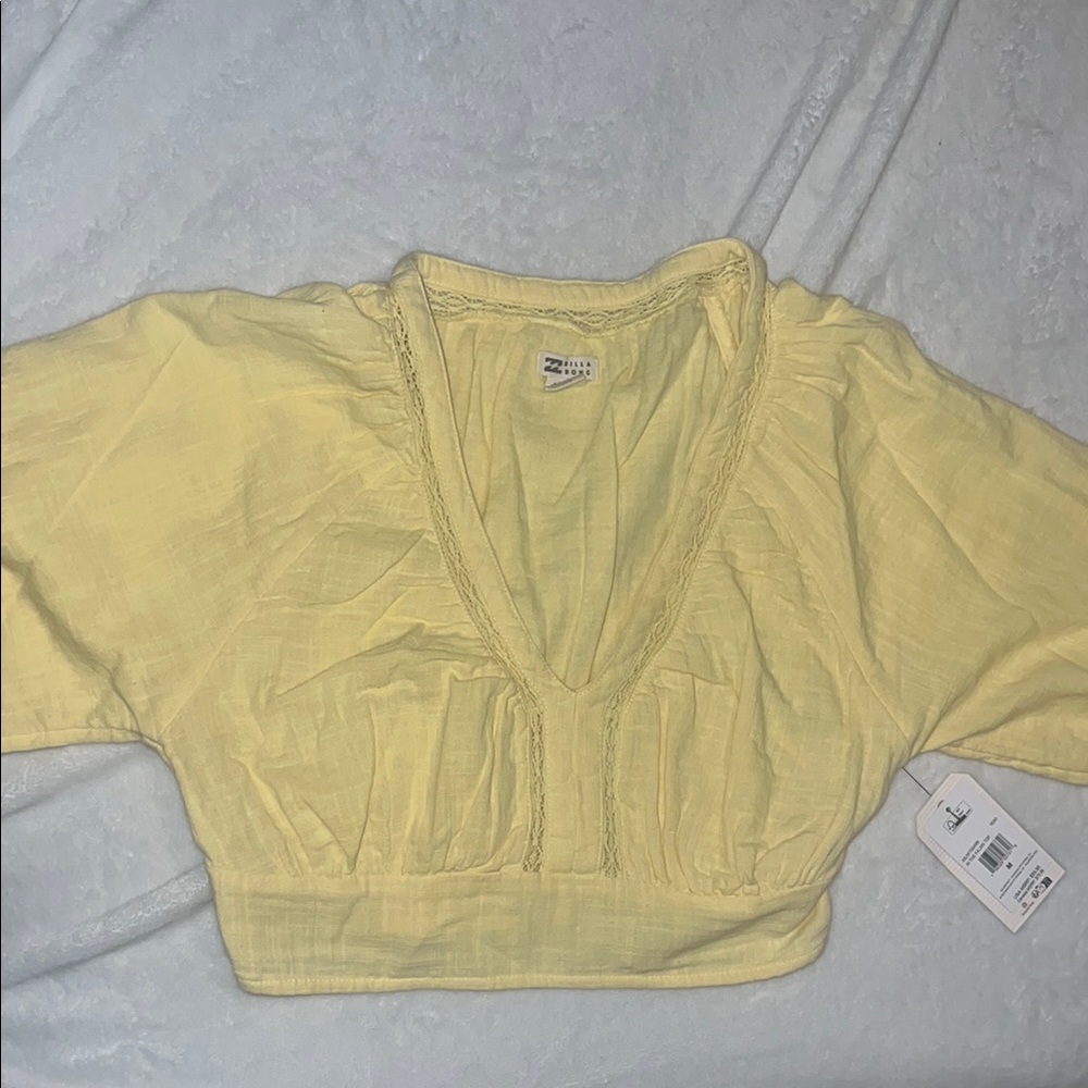 Yellow V-Neck Blouse
